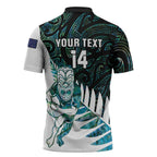 New Zealand Silver Fern Rugby Custom Zipper Polo Shirt Go All Black Turquoise Maori Paua Shell - Aussie Hoodie