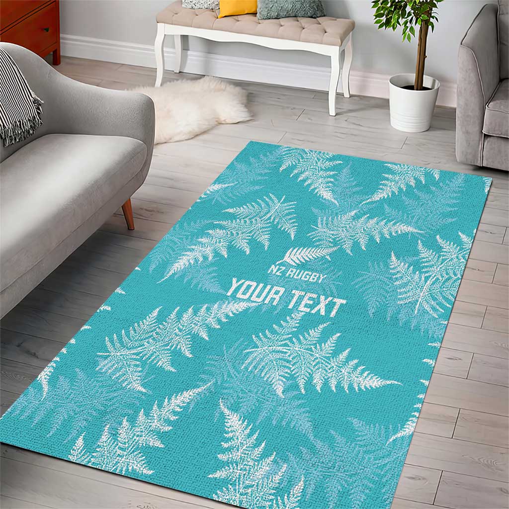 New Zealand Silver Fern Rugby Custom Area Rug Go Aotearoa Champions Turquoise Version - Aussie Hoodie