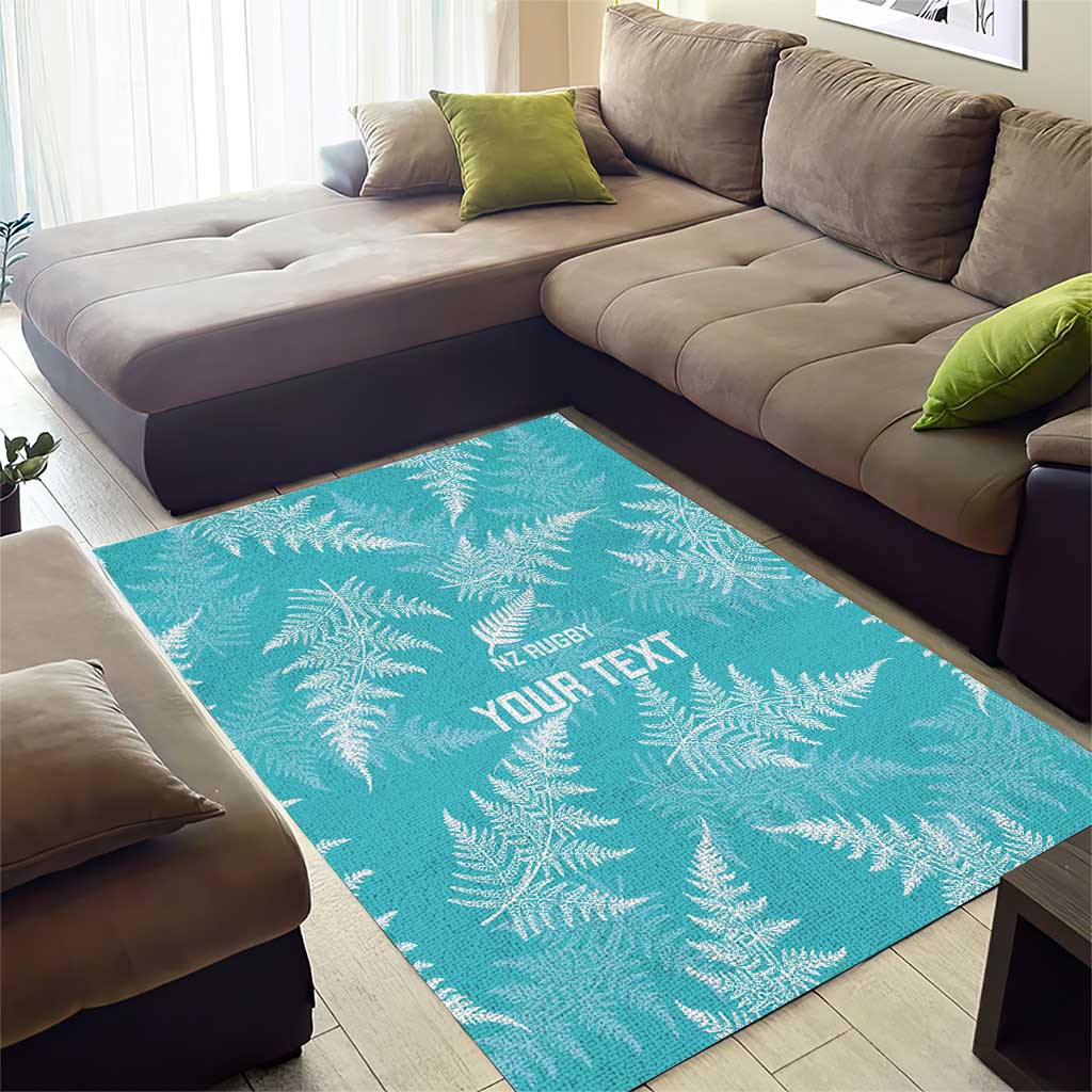 New Zealand Silver Fern Rugby Custom Area Rug Go Aotearoa Champions Turquoise Version - Aussie Hoodie