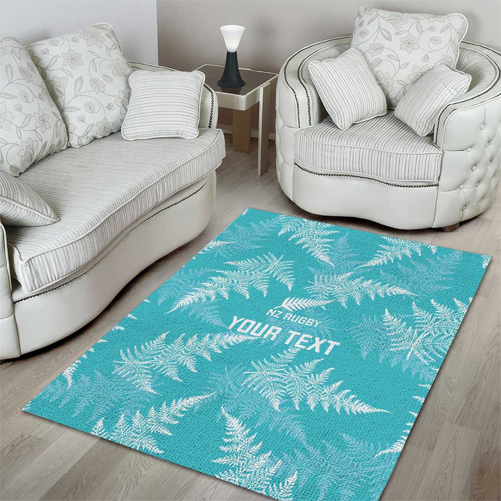 New Zealand Silver Fern Rugby Custom Area Rug Go Aotearoa Champions Turquoise Version - Aussie Hoodie