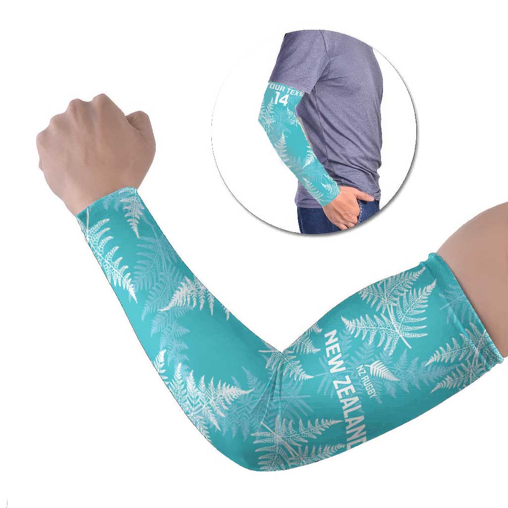 New Zealand Silver Fern Rugby Custom Arm Sleeves Go Aotearoa Champions Turquoise Version - Aussie Hoodie