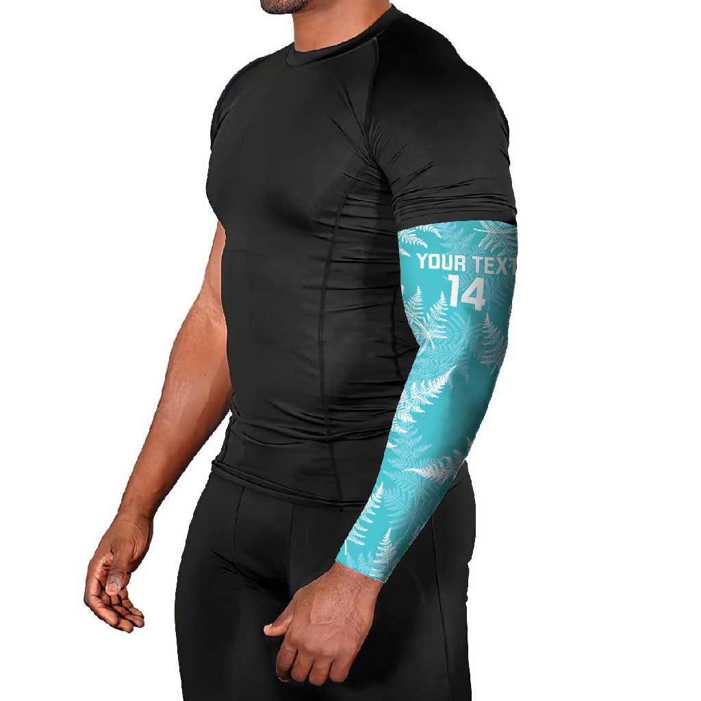 New Zealand Silver Fern Rugby Custom Arm Sleeves Go Aotearoa Champions Turquoise Version - Aussie Hoodie