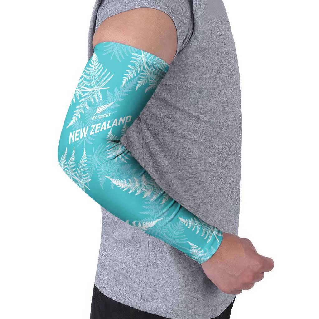 New Zealand Silver Fern Rugby Custom Arm Sleeves Go Aotearoa Champions Turquoise Version - Aussie Hoodie