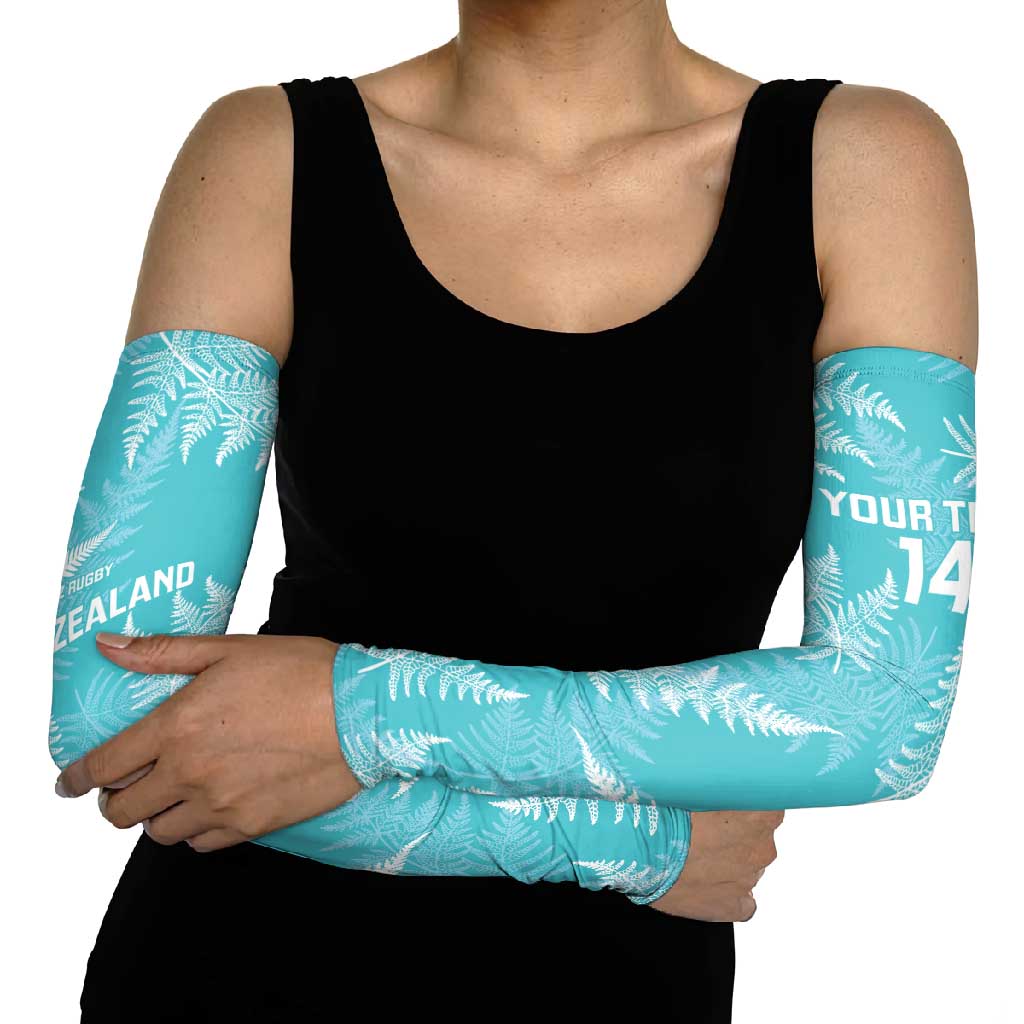 New Zealand Silver Fern Rugby Custom Arm Sleeves Go Aotearoa Champions Turquoise Version - Aussie Hoodie