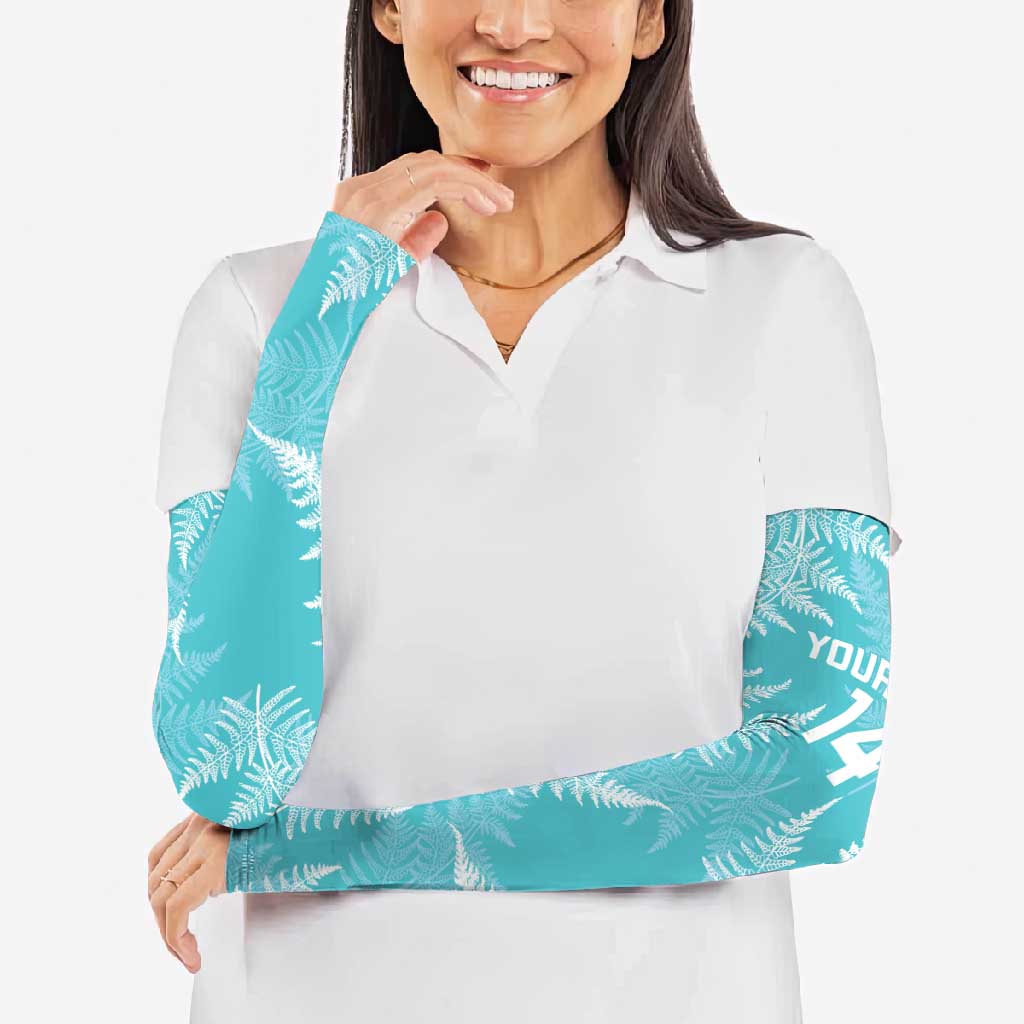 New Zealand Silver Fern Rugby Custom Arm Sleeves Go Aotearoa Champions Turquoise Version - Aussie Hoodie
