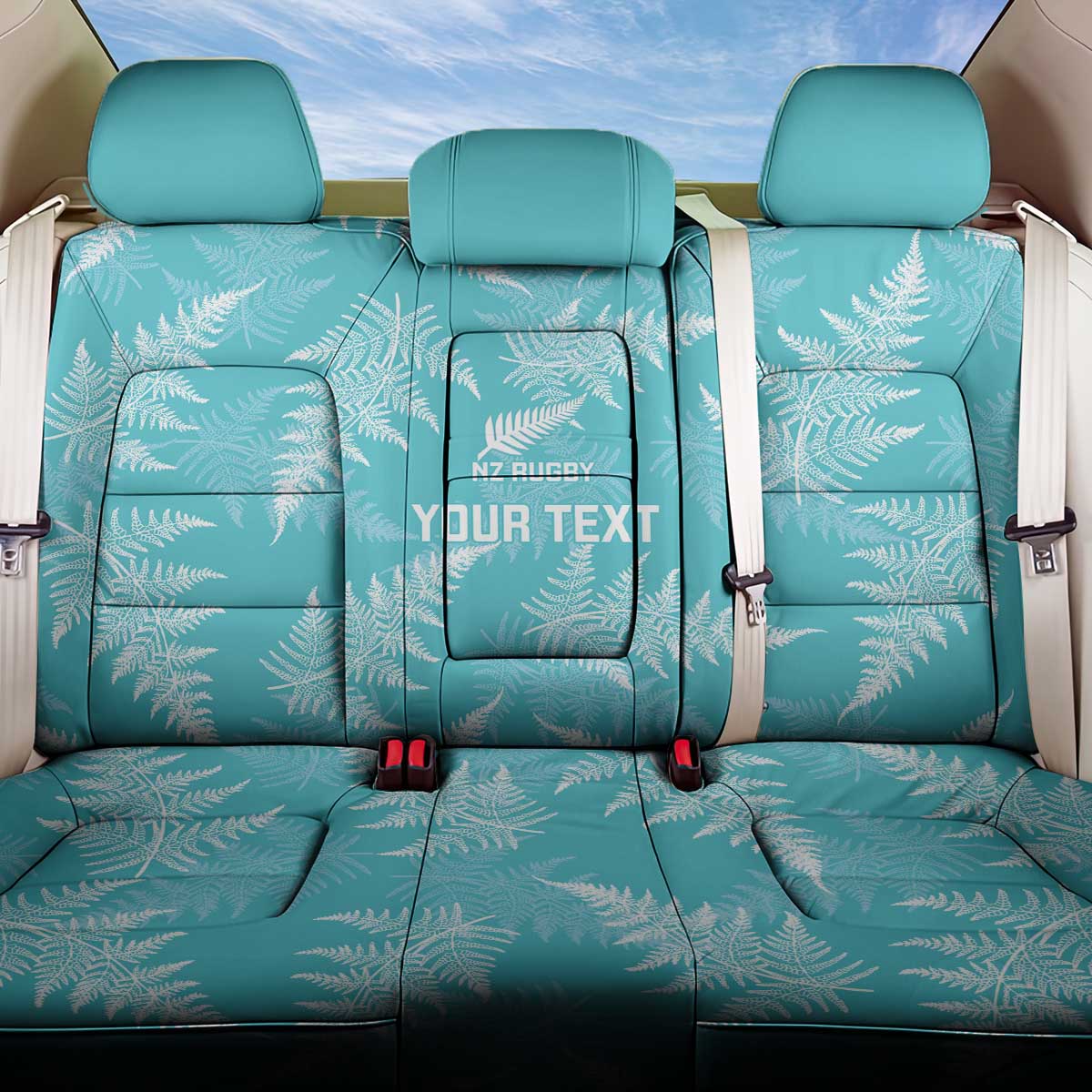New Zealand Silver Fern Rugby Custom Back Car Seat Cover Go Aotearoa Champions Turquoise Version - Aussie Hoodie