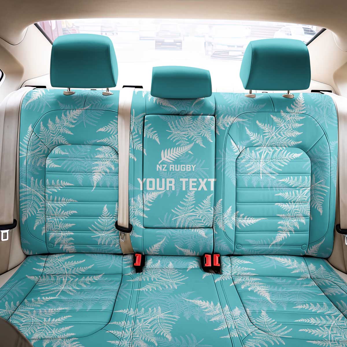New Zealand Silver Fern Rugby Custom Back Car Seat Cover Go Aotearoa Champions Turquoise Version - Aussie Hoodie