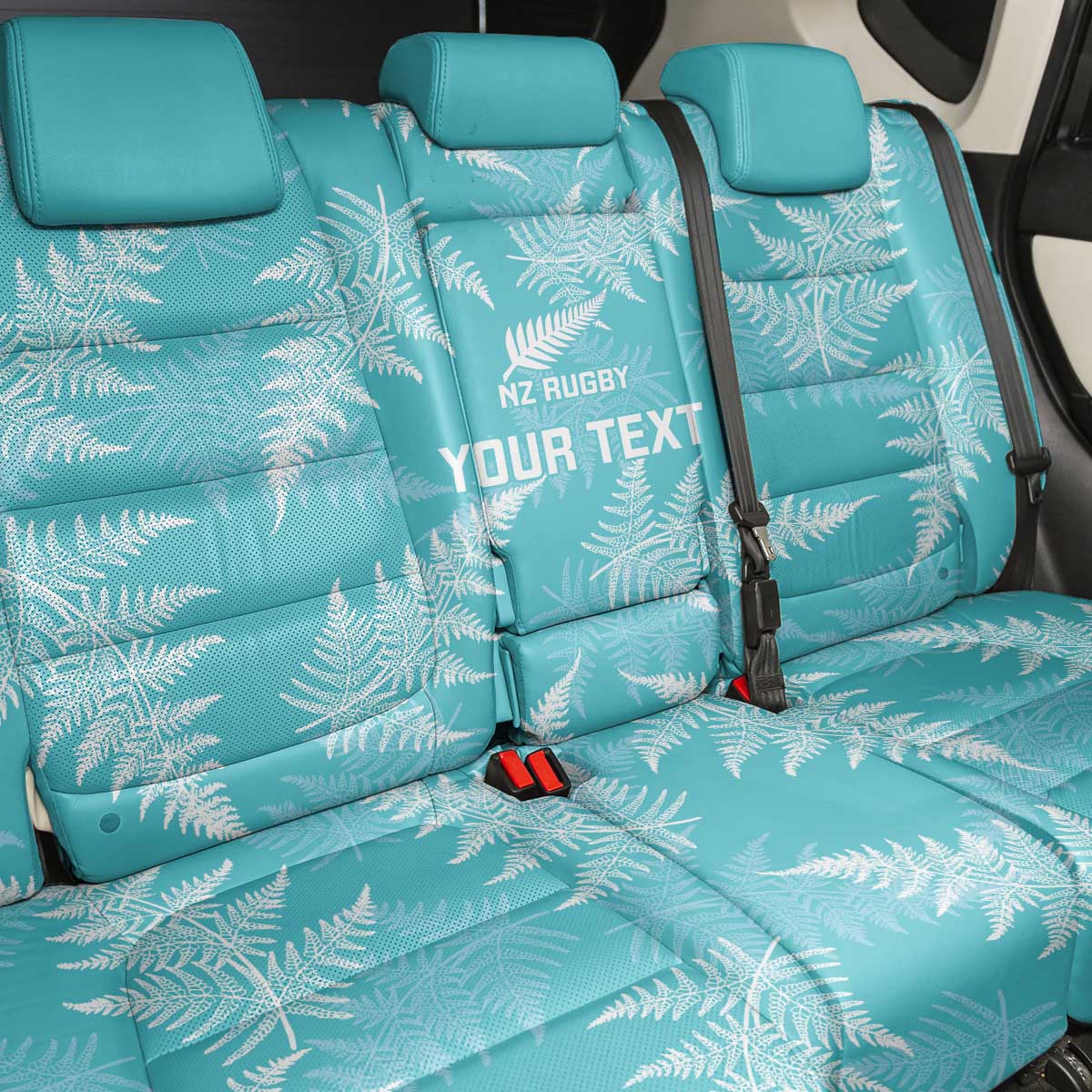 New Zealand Silver Fern Rugby Custom Back Car Seat Cover Go Aotearoa Champions Turquoise Version - Aussie Hoodie