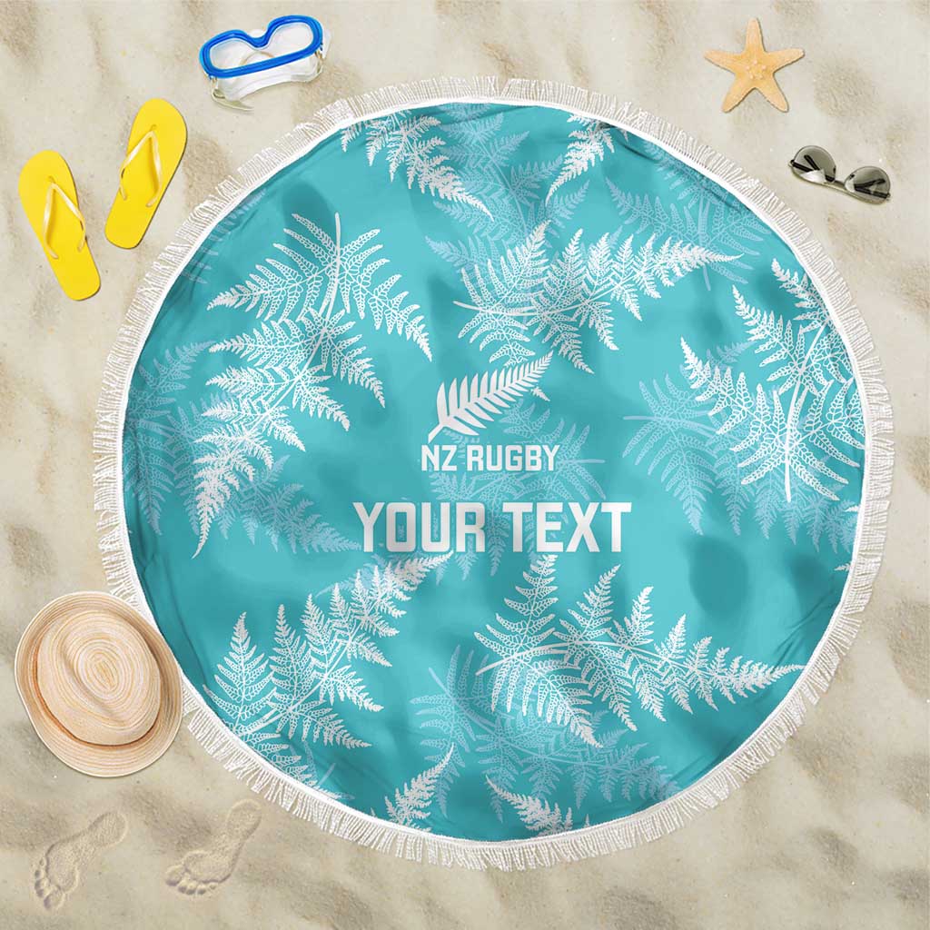 New Zealand Silver Fern Rugby Custom Beach Blanket Go Aotearoa Champions Turquoise Version - Aussie Hoodie