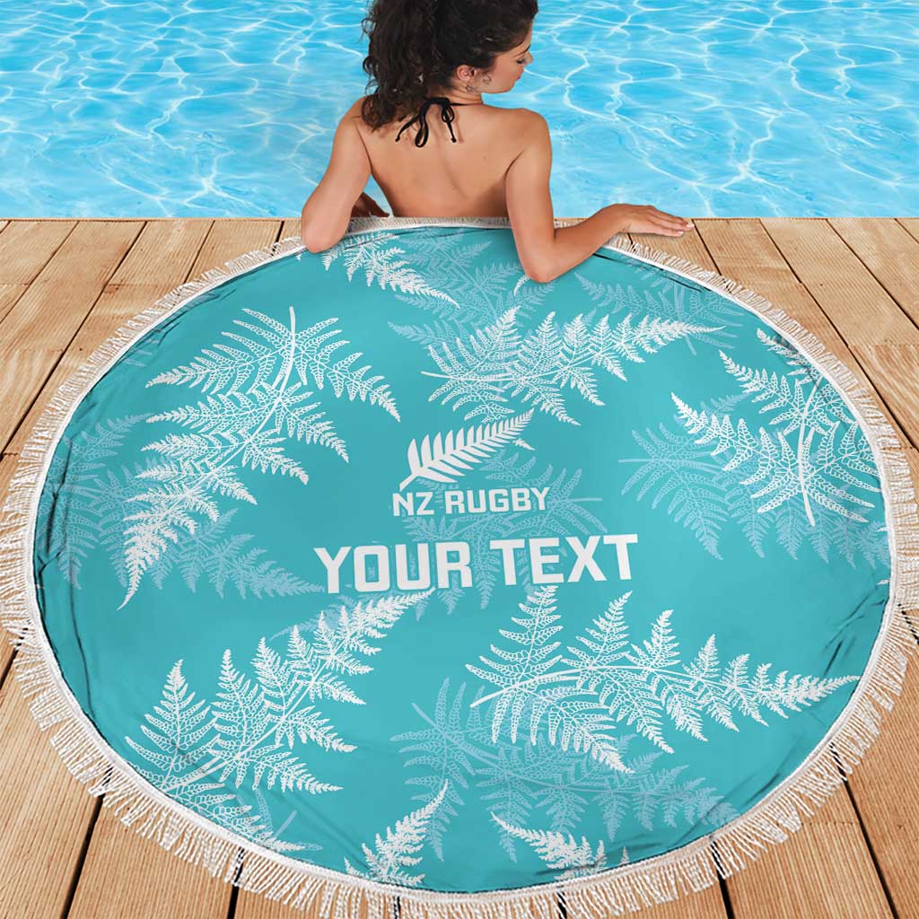 New Zealand Silver Fern Rugby Custom Beach Blanket Go Aotearoa Champions Turquoise Version - Aussie Hoodie