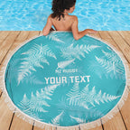 New Zealand Silver Fern Rugby Custom Beach Blanket Go Aotearoa Champions Turquoise Version - Aussie Hoodie