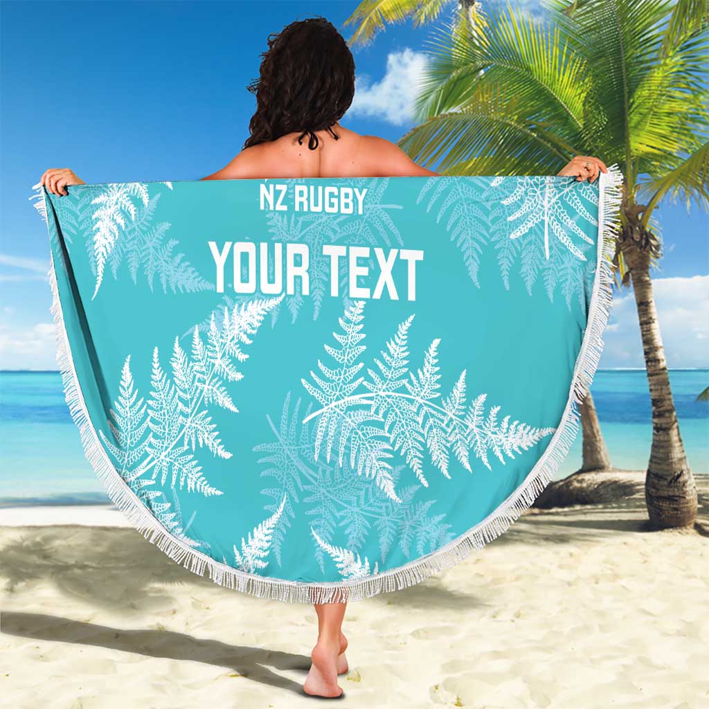 New Zealand Silver Fern Rugby Custom Beach Blanket Go Aotearoa Champions Turquoise Version - Aussie Hoodie