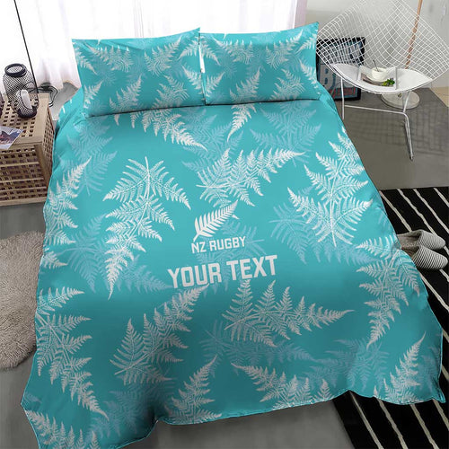 New Zealand Silver Fern Rugby Custom Bedding Set Go Aotearoa Champions Turquoise Version - Aussie Hoodie