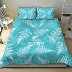 New Zealand Silver Fern Rugby Custom Bedding Set Go Aotearoa Champions Turquoise Version - Aussie Hoodie