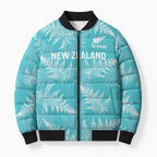 New Zealand Silver Fern Rugby Custom Bomber Puffer Jacket Go Aotearoa Champions Turquoise Version - Aussie Hoodie