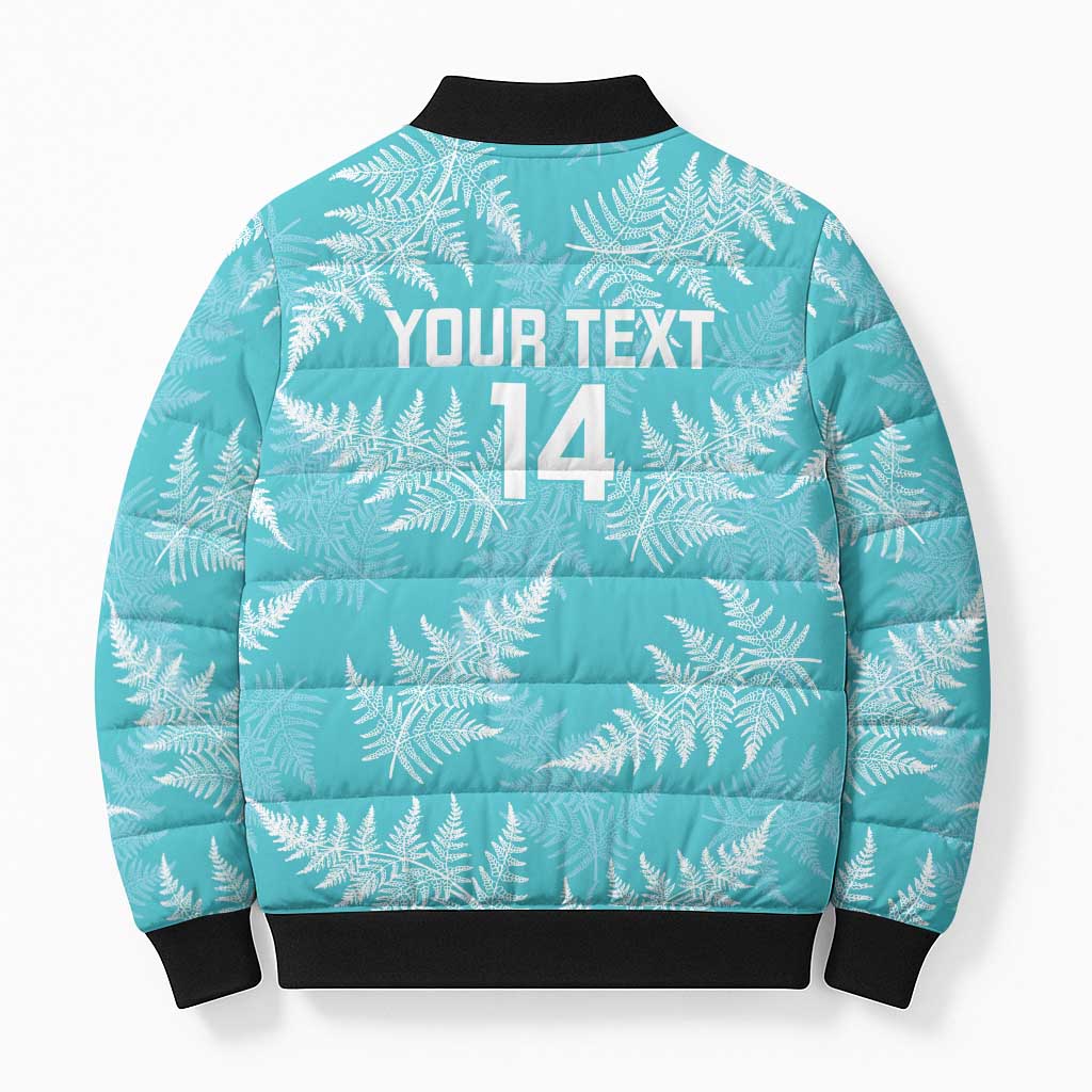 New Zealand Silver Fern Rugby Custom Bomber Puffer Jacket Go Aotearoa Champions Turquoise Version - Aussie Hoodie