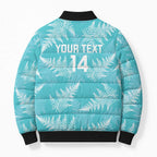 New Zealand Silver Fern Rugby Custom Bomber Puffer Jacket Go Aotearoa Champions Turquoise Version - Aussie Hoodie