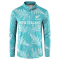 New Zealand Silver Fern Rugby Custom Button Sweatshirt Go Aotearoa Champions Turquoise Version - Aussie Hoodie