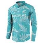 New Zealand Silver Fern Rugby Custom Button Sweatshirt Go Aotearoa Champions Turquoise Version - Aussie Hoodie