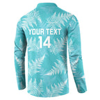 New Zealand Silver Fern Rugby Custom Button Sweatshirt Go Aotearoa Champions Turquoise Version - Aussie Hoodie