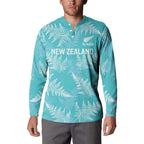 New Zealand Silver Fern Rugby Custom Button Sweatshirt Go Aotearoa Champions Turquoise Version - Aussie Hoodie