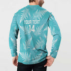 New Zealand Silver Fern Rugby Custom Button Sweatshirt Go Aotearoa Champions Turquoise Version - Aussie Hoodie