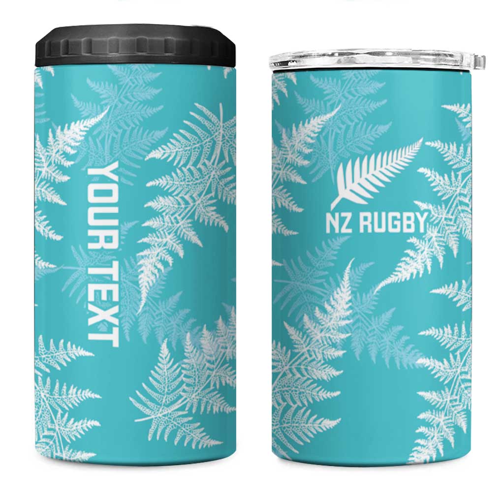 New Zealand Silver Fern Rugby Custom 4 in 1 Can Cooler Tumbler Go Aotearoa Champions Turquoise Version - Aussie Hoodie