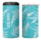 New Zealand Silver Fern Rugby Custom 4 in 1 Can Cooler Tumbler Go Aotearoa Champions Turquoise Version - Aussie Hoodie