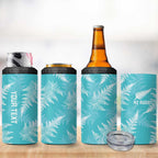 New Zealand Silver Fern Rugby Custom 4 in 1 Can Cooler Tumbler Go Aotearoa Champions Turquoise Version - Aussie Hoodie