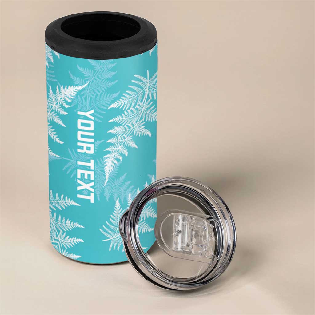 New Zealand Silver Fern Rugby Custom 4 in 1 Can Cooler Tumbler Go Aotearoa Champions Turquoise Version - Aussie Hoodie