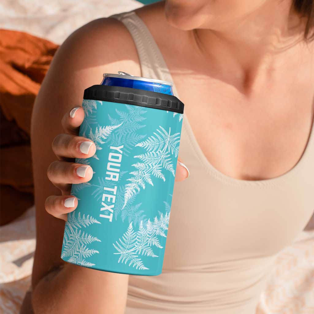 New Zealand Silver Fern Rugby Custom 4 in 1 Can Cooler Tumbler Go Aotearoa Champions Turquoise Version - Aussie Hoodie