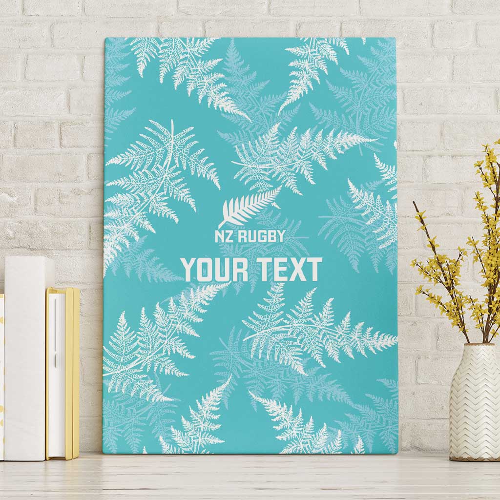 New Zealand Silver Fern Rugby Custom Canvas Wall Art Go Aotearoa Champions Turquoise Version - Aussie Hoodie