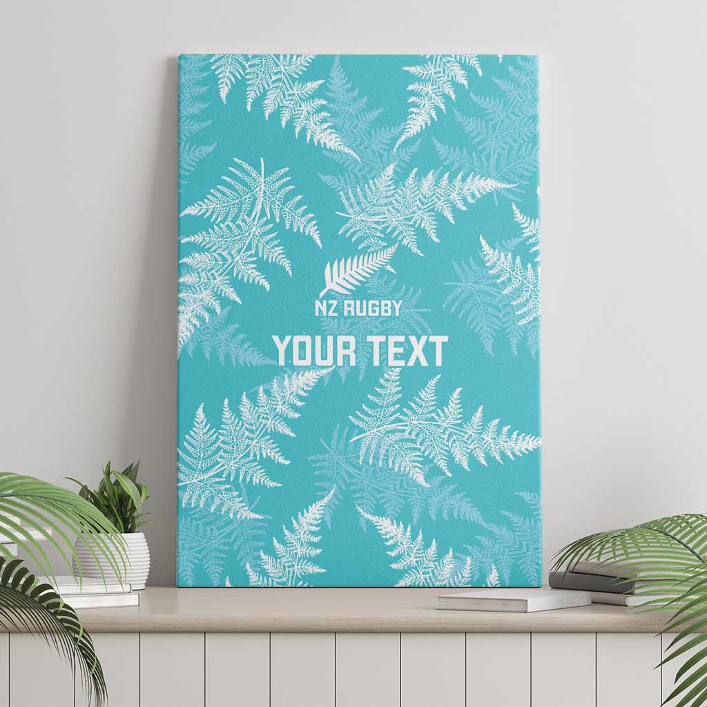New Zealand Silver Fern Rugby Custom Canvas Wall Art Go Aotearoa Champions Turquoise Version - Aussie Hoodie