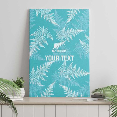 New Zealand Silver Fern Rugby Custom Canvas Wall Art Go Aotearoa Champions Turquoise Version - Aussie Hoodie