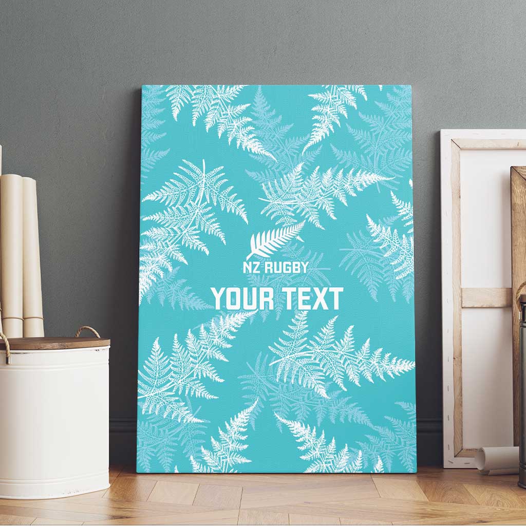 New Zealand Silver Fern Rugby Custom Canvas Wall Art Go Aotearoa Champions Turquoise Version - Aussie Hoodie
