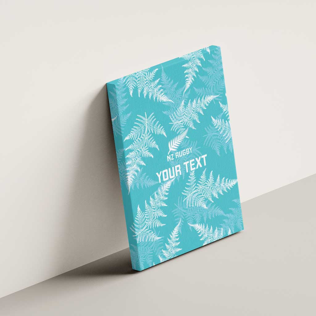 New Zealand Silver Fern Rugby Custom Canvas Wall Art Go Aotearoa Champions Turquoise Version - Aussie Hoodie