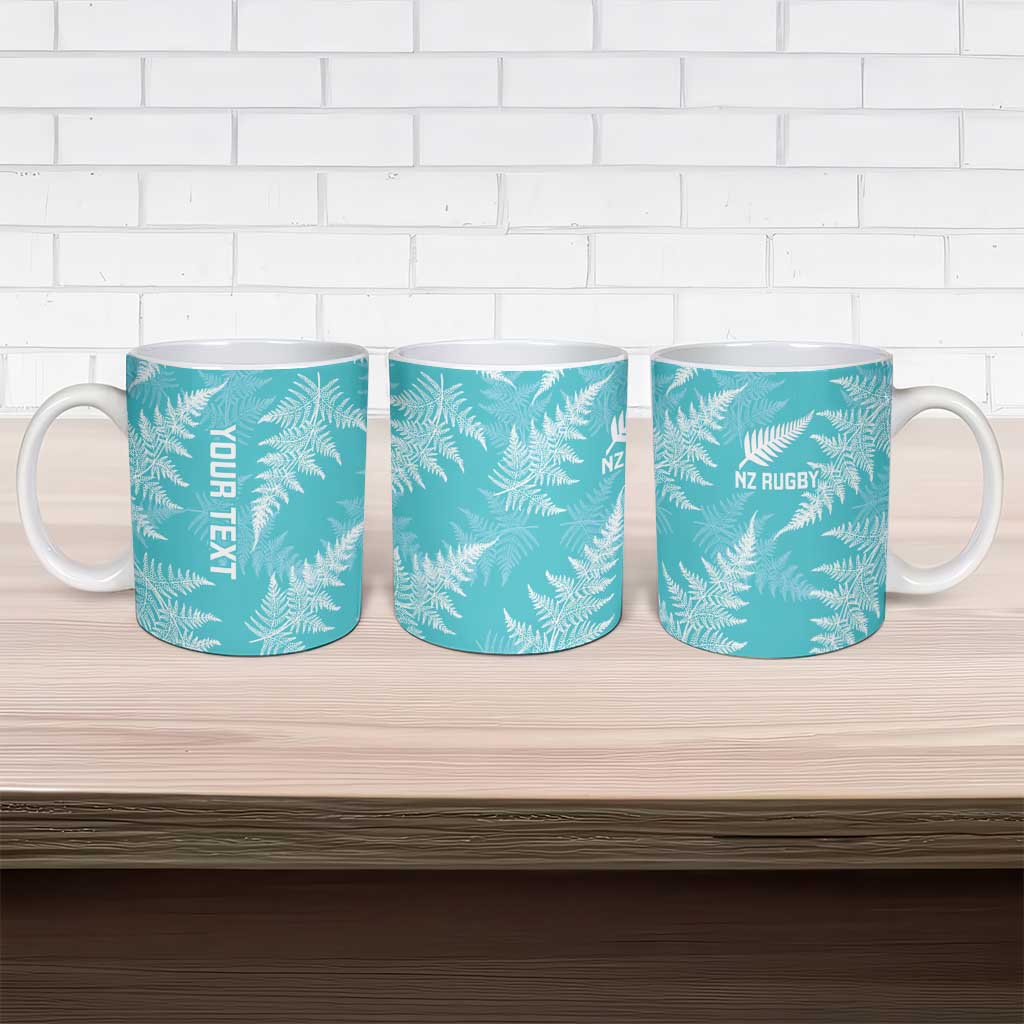 New Zealand Silver Fern Rugby Custom Ceramic Mug Go Aotearoa Champions Turquoise Version - Aussie Hoodie
