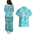 New Zealand Silver Fern Rugby Custom Couples Matching Puletasi and Hawaiian Shirt Go Aotearoa Champions Turquoise Version - Aussie Hoodie