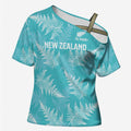 New Zealand Silver Fern Rugby Custom Cross Shoulder Shirt Go Aotearoa Champions Turquoise Version - Aussie Hoodie