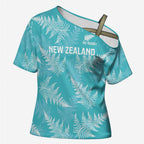 New Zealand Silver Fern Rugby Custom Cross Shoulder Shirt Go Aotearoa Champions Turquoise Version - Aussie Hoodie