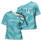 New Zealand Silver Fern Rugby Custom Cross Shoulder Shirt Go Aotearoa Champions Turquoise Version - Aussie Hoodie