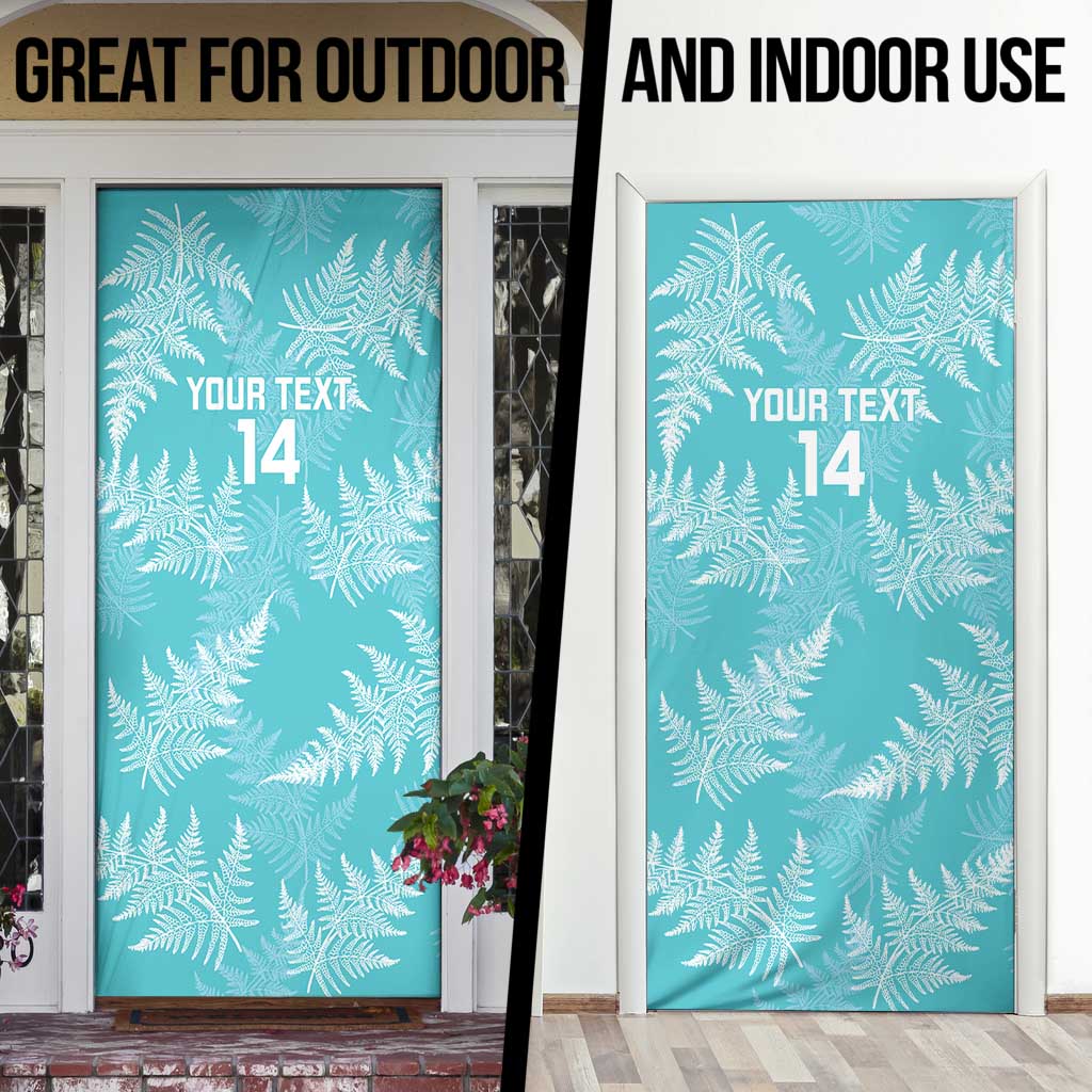 New Zealand Silver Fern Rugby Custom Door Cover Go Aotearoa Champions Turquoise Version - Aussie Hoodie