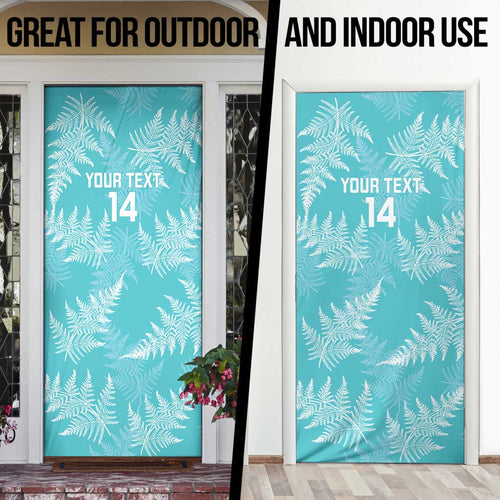 New Zealand Silver Fern Rugby Custom Door Cover Go Aotearoa Champions Turquoise Version - Aussie Hoodie