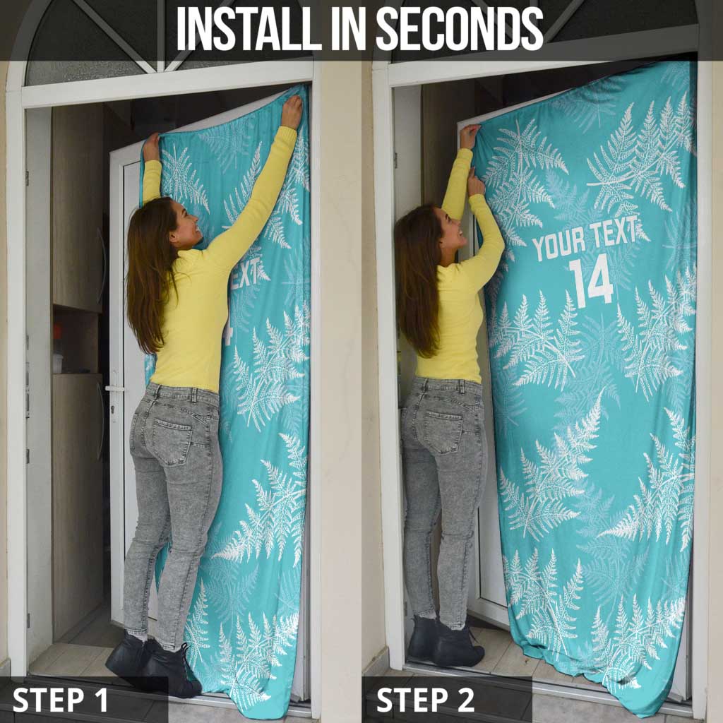 New Zealand Silver Fern Rugby Custom Door Cover Go Aotearoa Champions Turquoise Version - Aussie Hoodie