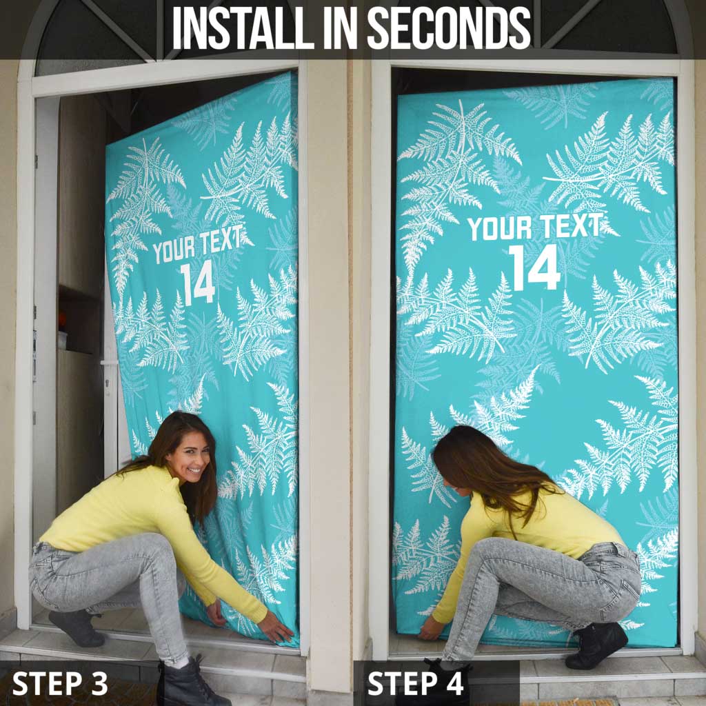 New Zealand Silver Fern Rugby Custom Door Cover Go Aotearoa Champions Turquoise Version - Aussie Hoodie