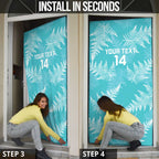 New Zealand Silver Fern Rugby Custom Door Cover Go Aotearoa Champions Turquoise Version - Aussie Hoodie