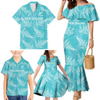 New Zealand Silver Fern Rugby Custom Family Matching Mermaid Dress and Hawaiian Shirt Go Aotearoa Champions Turquoise Version - Aussie Hoodie