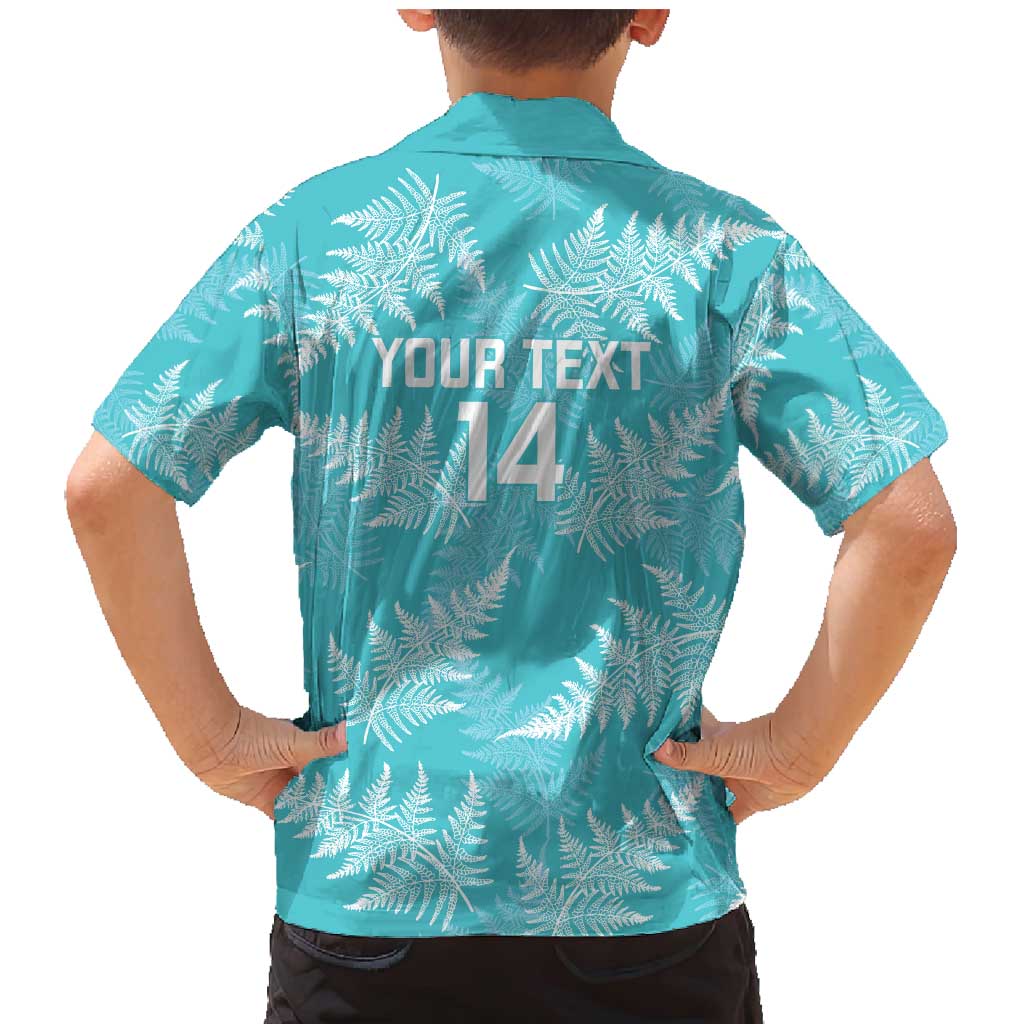 New Zealand Silver Fern Rugby Custom Family Matching Mermaid Dress and Hawaiian Shirt Go Aotearoa Champions Turquoise Version - Aussie Hoodie