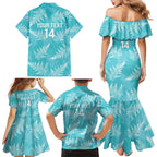 New Zealand Silver Fern Rugby Custom Family Matching Mermaid Dress and Hawaiian Shirt Go Aotearoa Champions Turquoise Version - Aussie Hoodie
