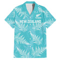 New Zealand Silver Fern Rugby Custom Family Matching Off The Shoulder Long Sleeve Dress and Hawaiian Shirt Go Aotearoa Champions Turquoise Version - Aussie Hoodie